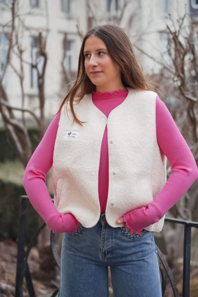 gilet sans manches ecru