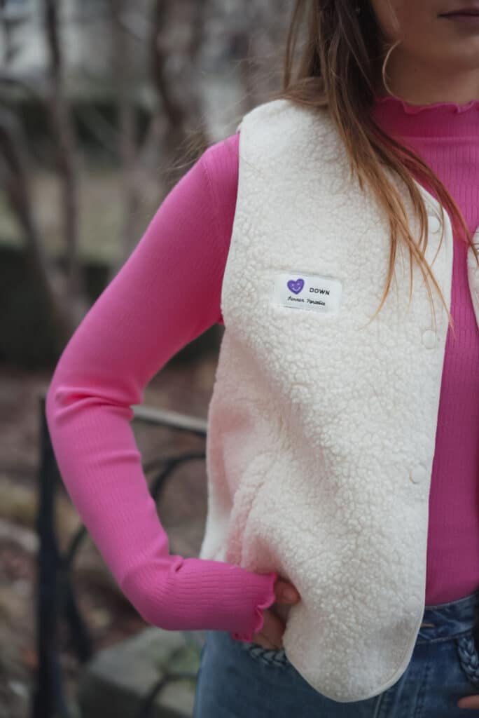 gilet sans manches ecru