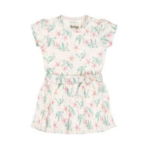 robe avec col et bandeau / beige & blanc (copie)