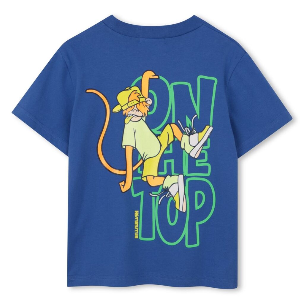 tee shirt manches courtes bleu fanion