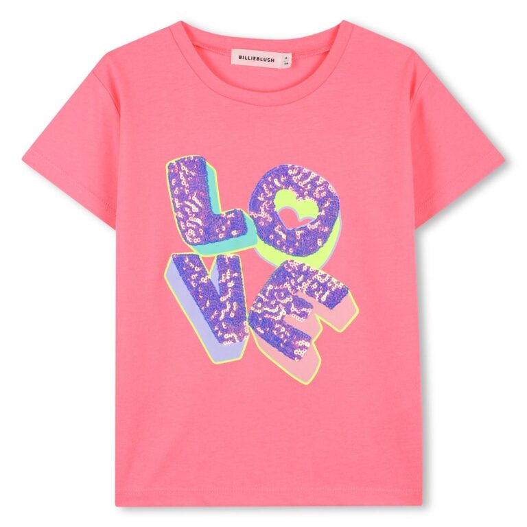 tee shirt manches courtes rose fluo
