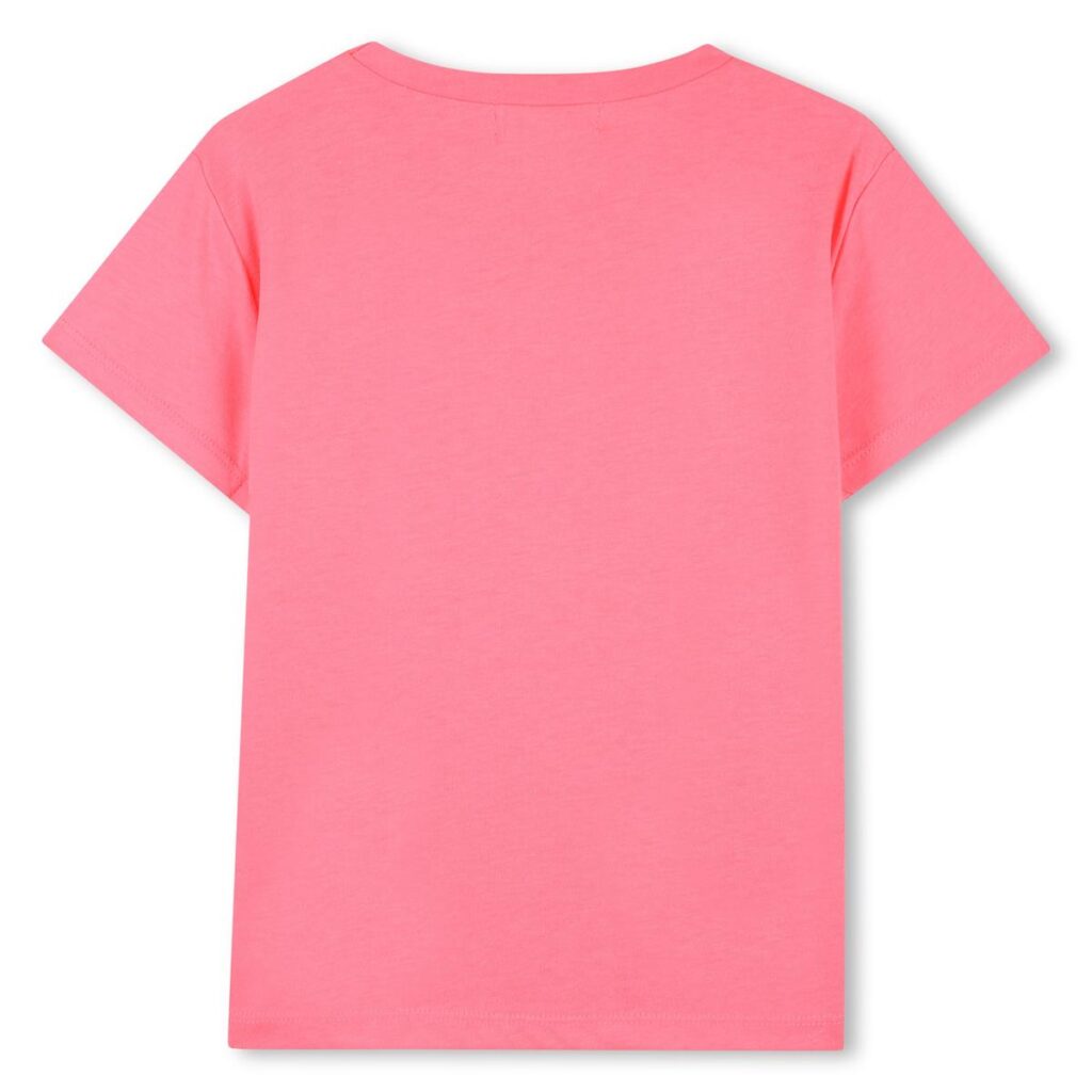 tee shirt manches courtes rose fluo