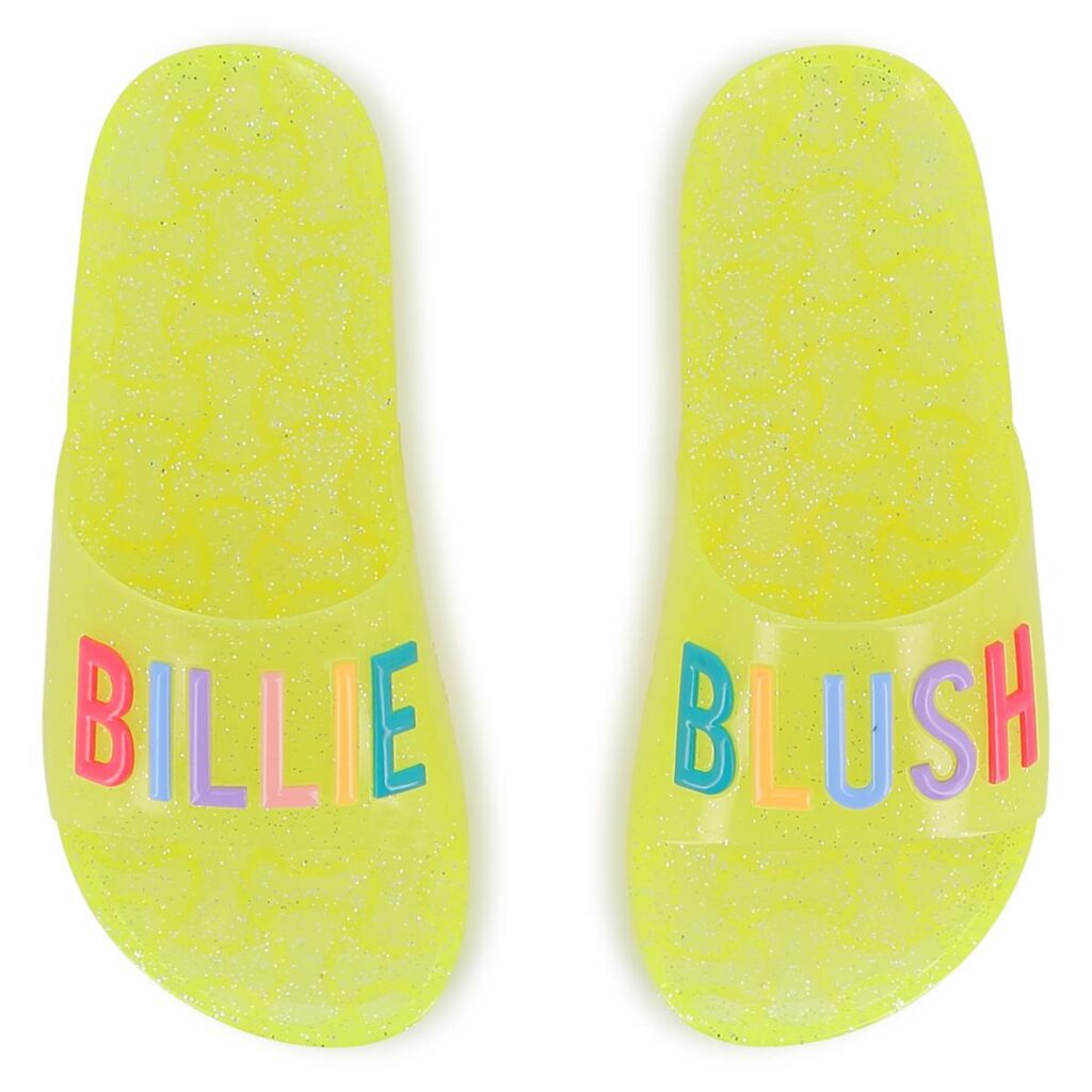 claquettes jaune fluo