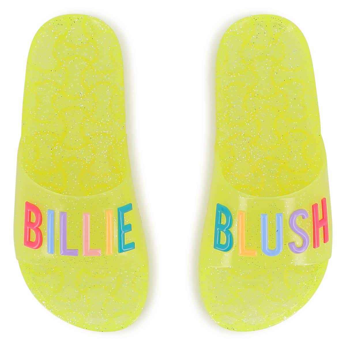 claquettes jaune fluo