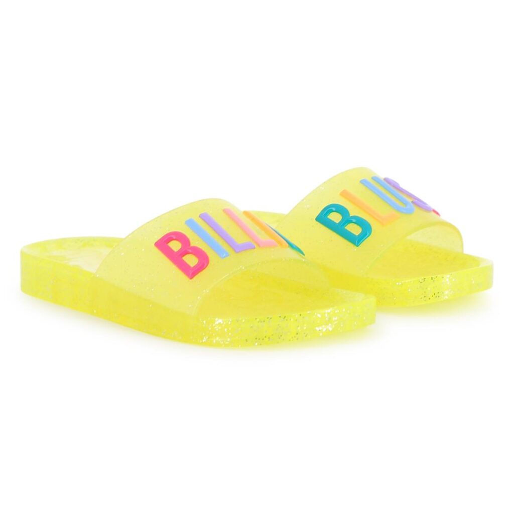 claquettes jaune fluo