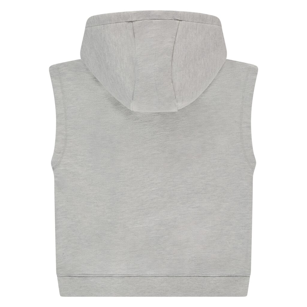 sweat sans manches à capuche garçon gris clair chiné