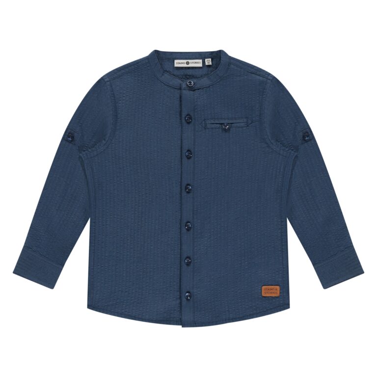 chemise manches longues garçon bleu d’eau