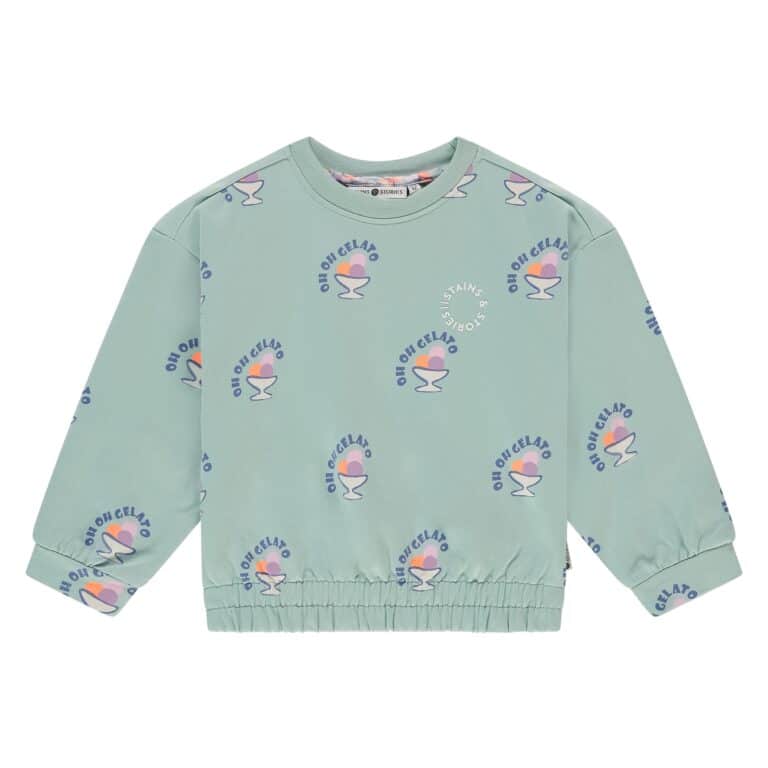 sweat fille vert menthe