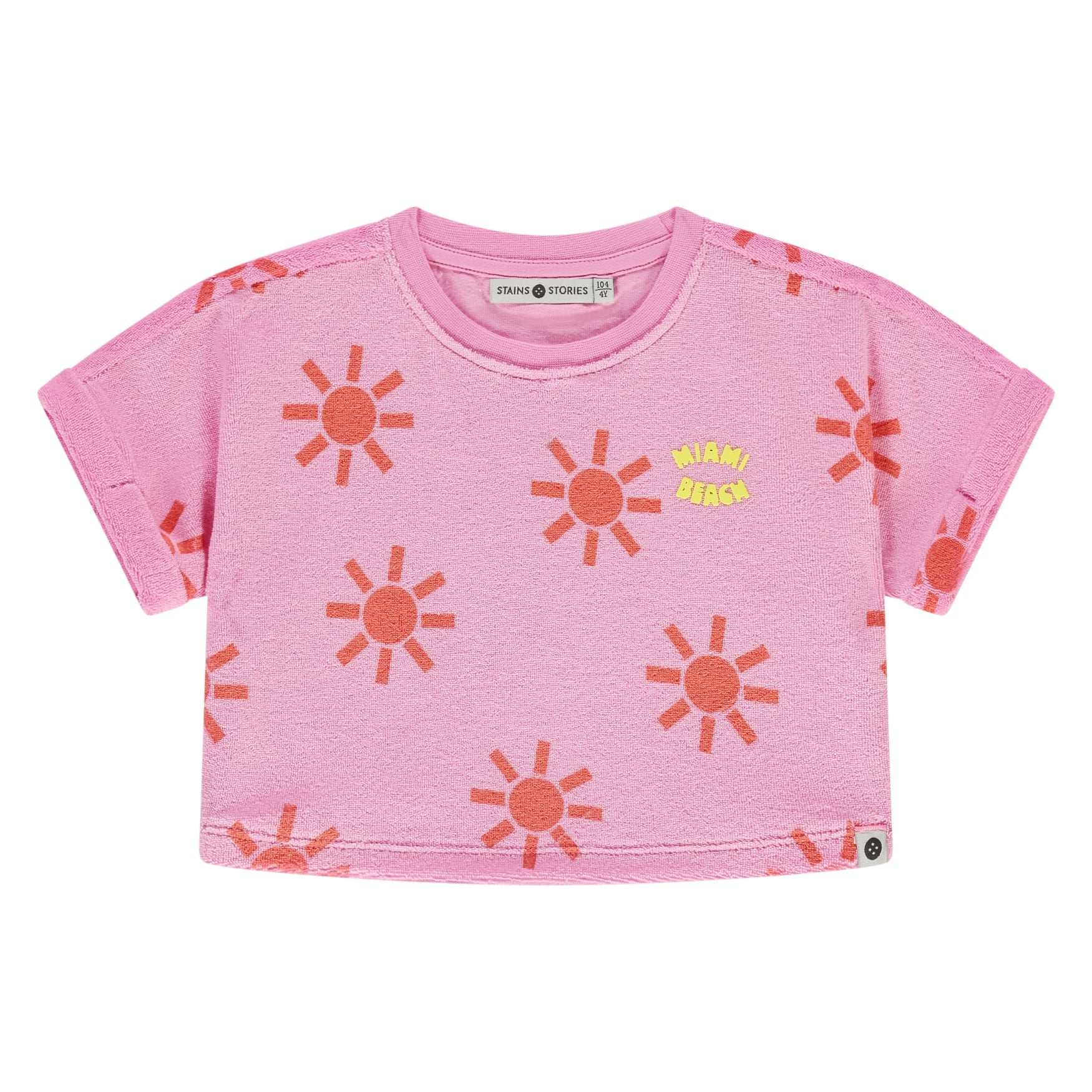 t shirt fille rose fluo