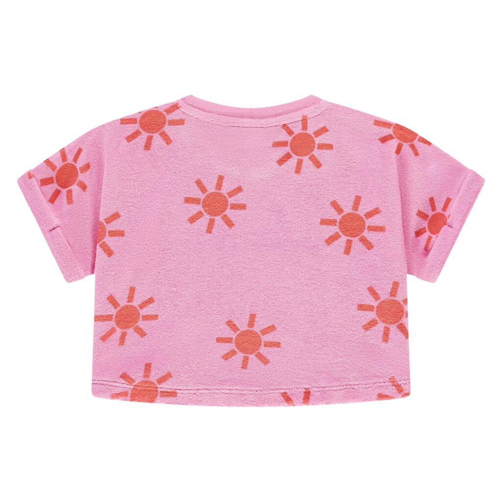 t shirt fille rose fluo