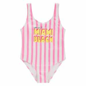 maillot de bain fille rose fluo