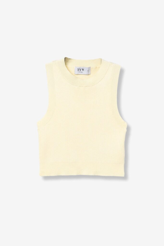 pull manches courtes jaune clair topseller