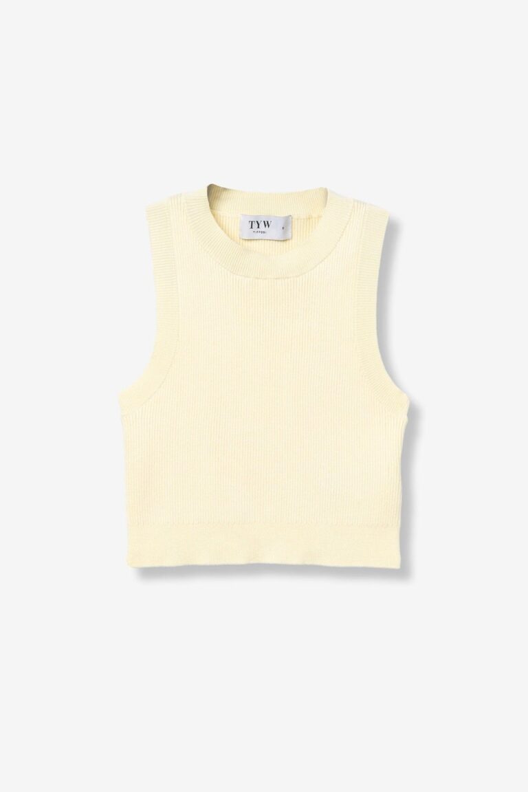pull manches courtes jaune clair topseller
