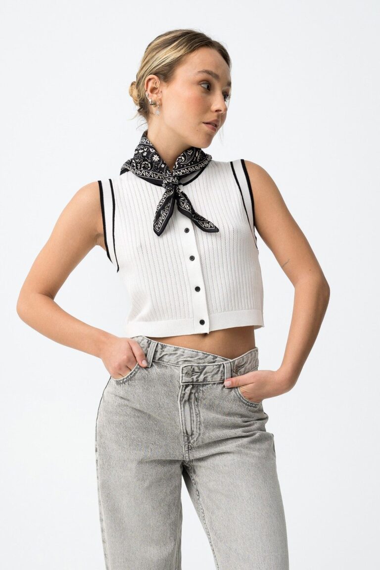 pull manches courtes blanc coquette