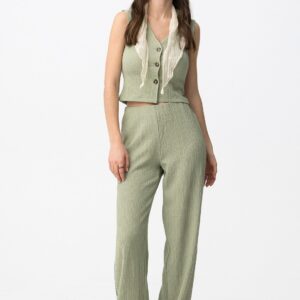 pantalon vert d'eau crepino