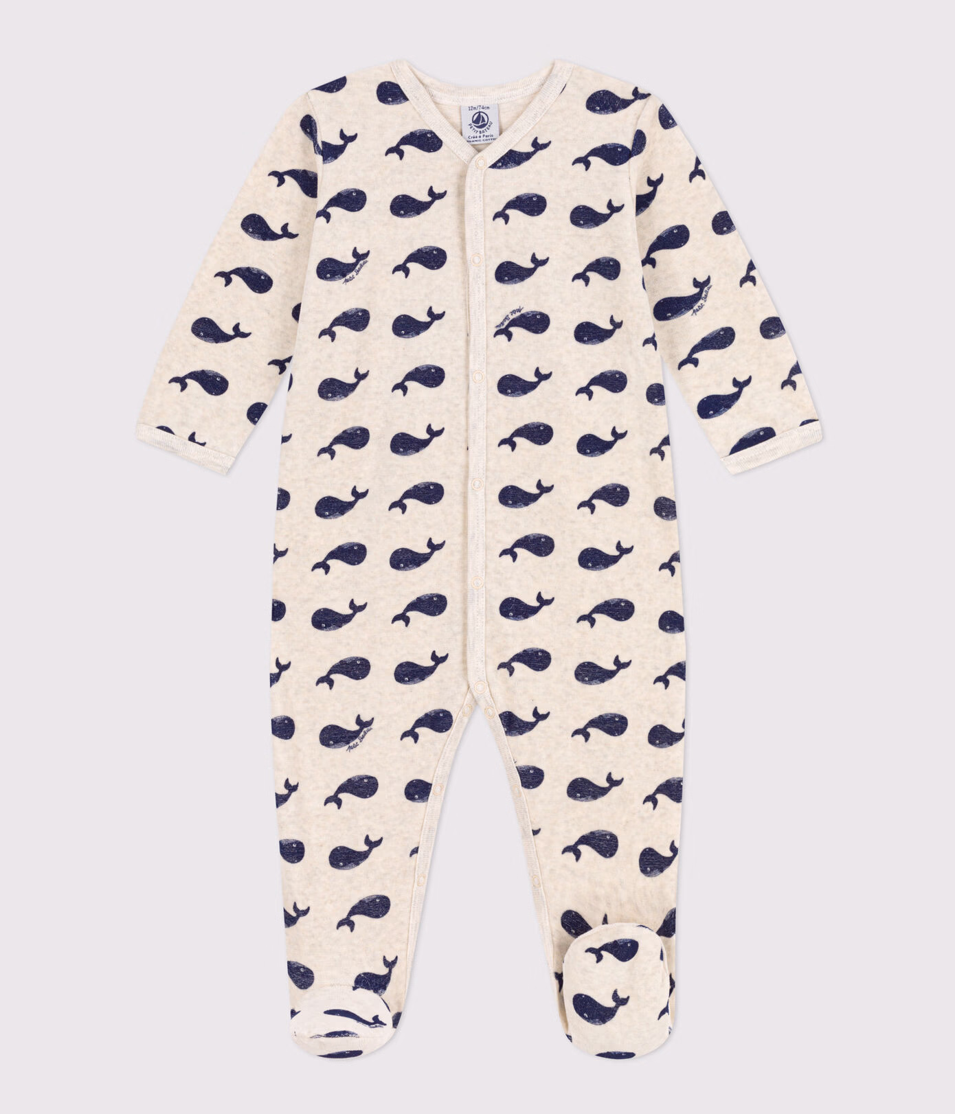 pyjama gris baleines