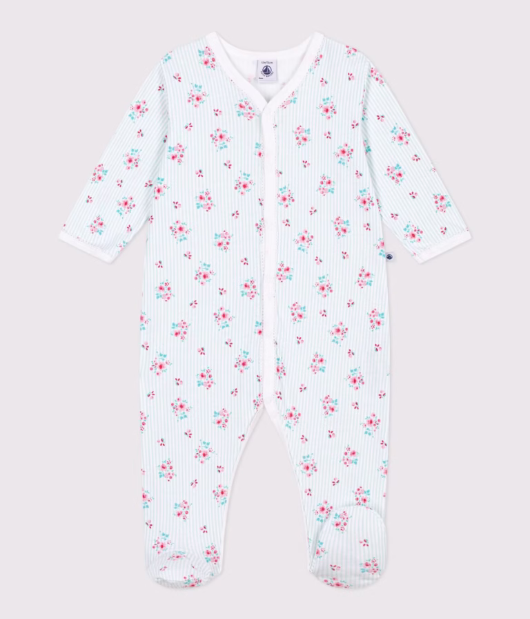 pyjama léger ligné fleurs