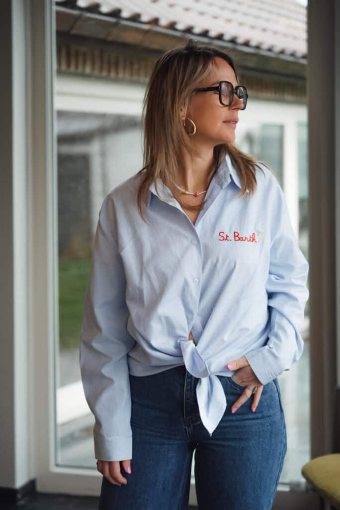 t shirt " everything is fine" blanc