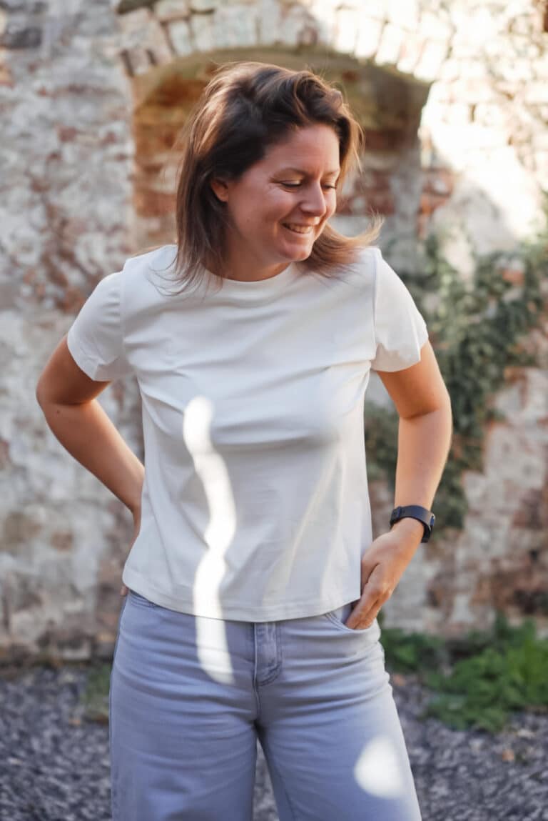 t shirt manches courtes blanc