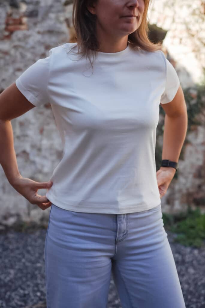t shirt manches courtes blanc