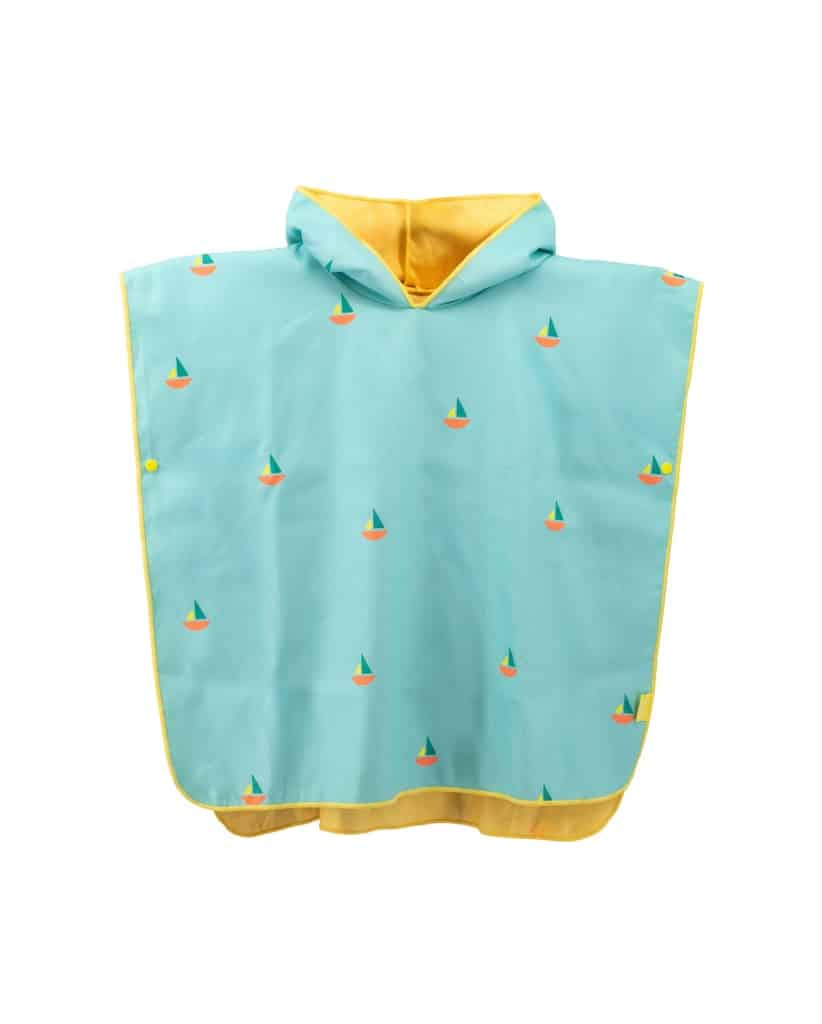 poncho de plage bleu banane