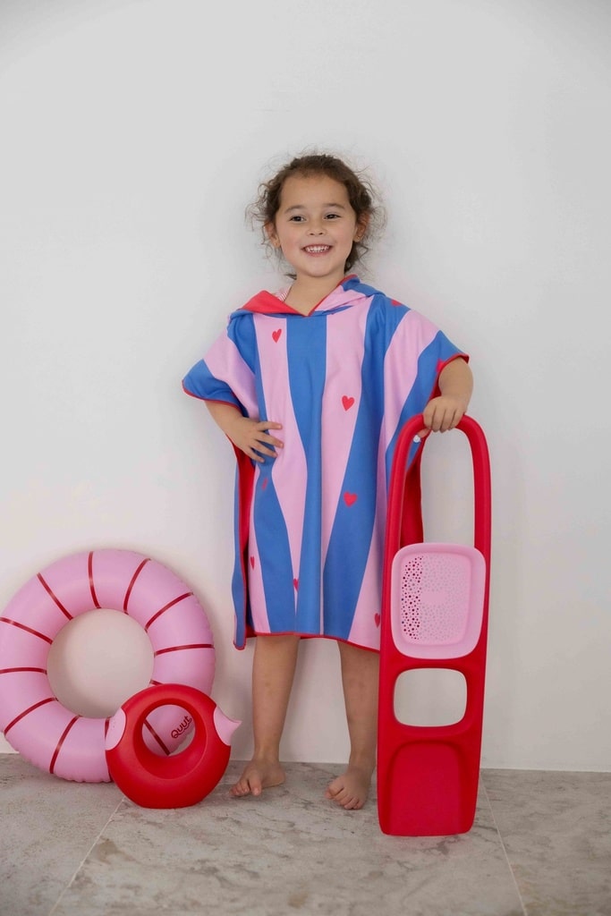 poncho de plage bleu banane