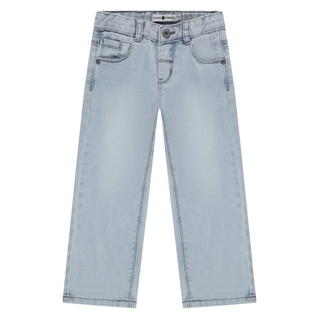 jean coupe large garçon bleu denim clair
