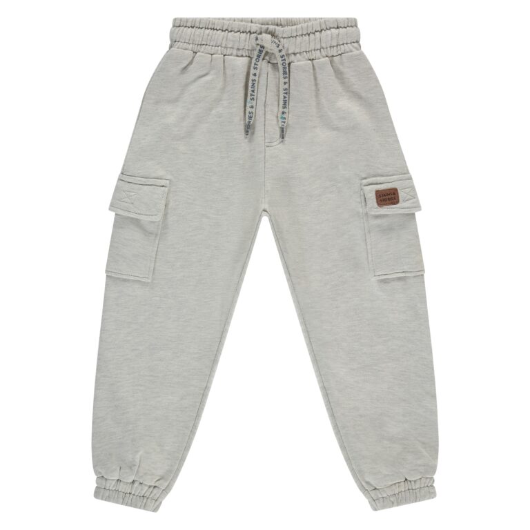 pantalon de jogging garçon gris clair chiné