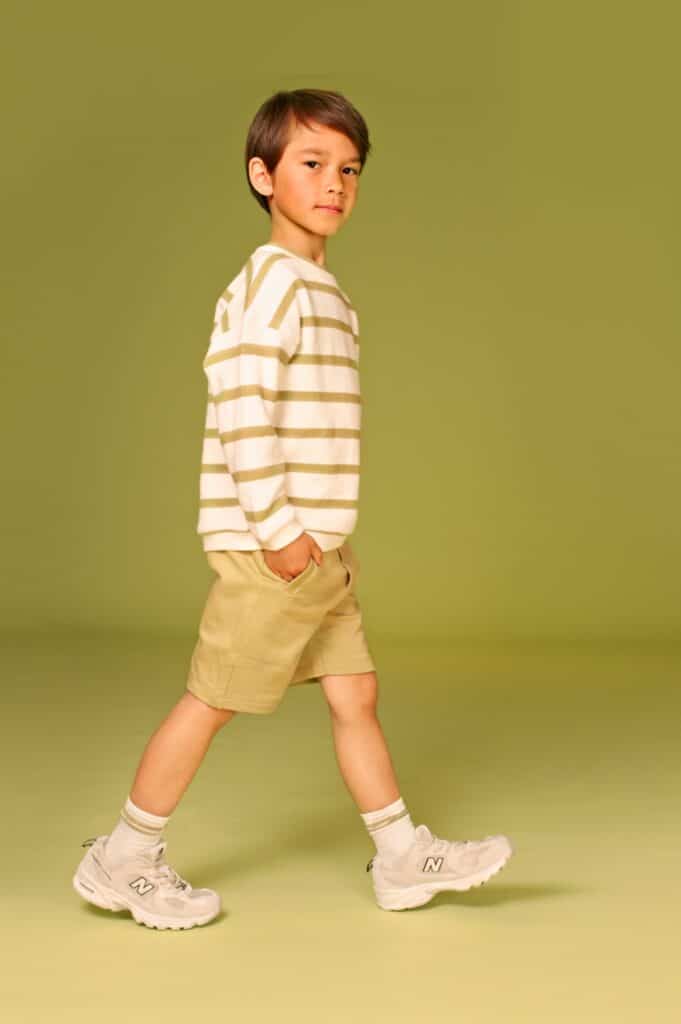 short de jogging coupe large garçon vert