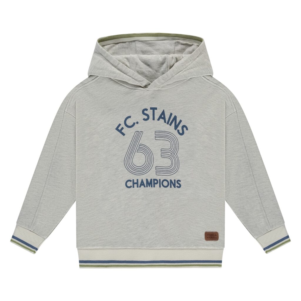 sweat à capuche garçon gris clair chiné