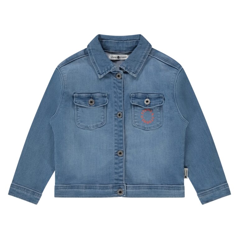 veste en jean fille bleu denim