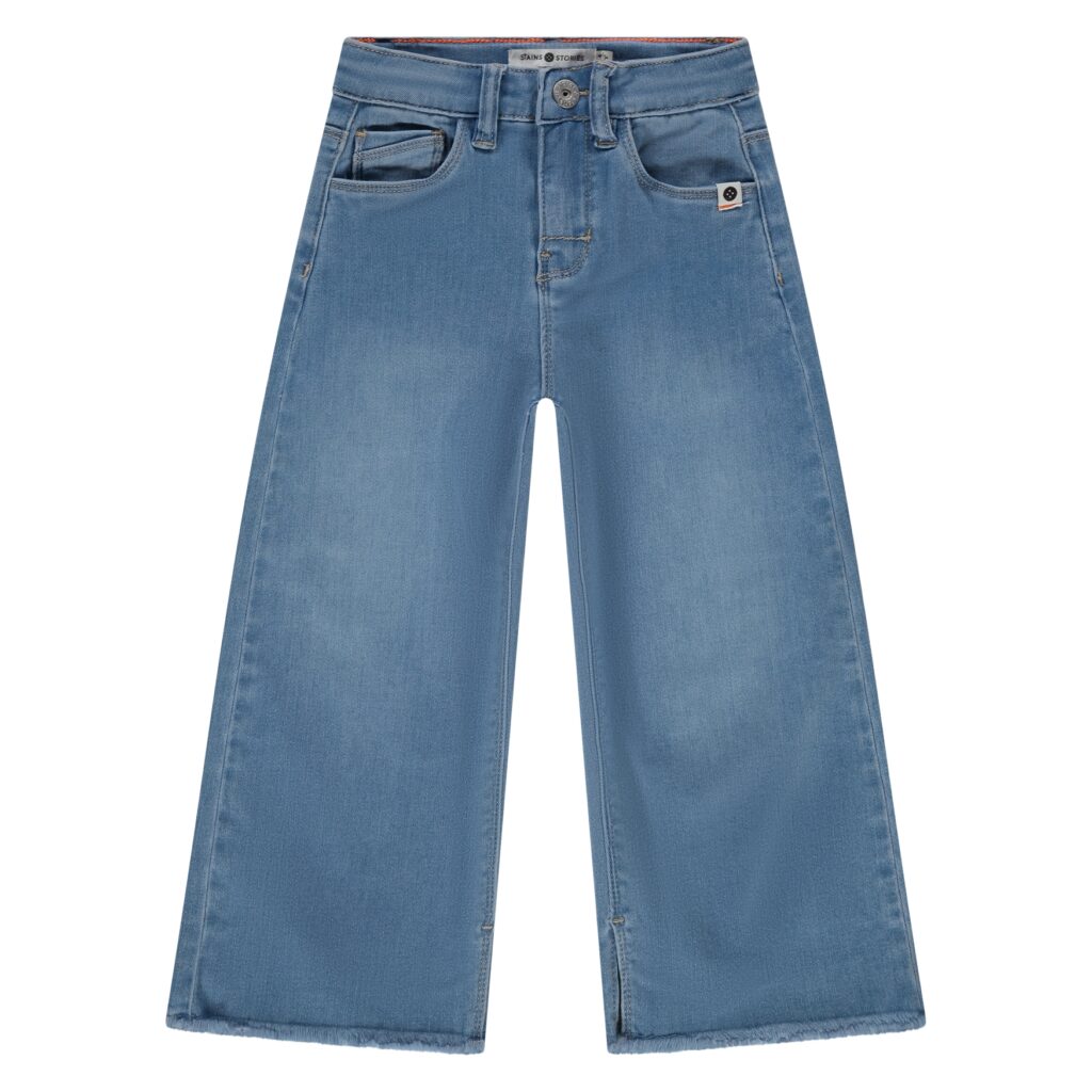 jean coupe large fille bleu moyen