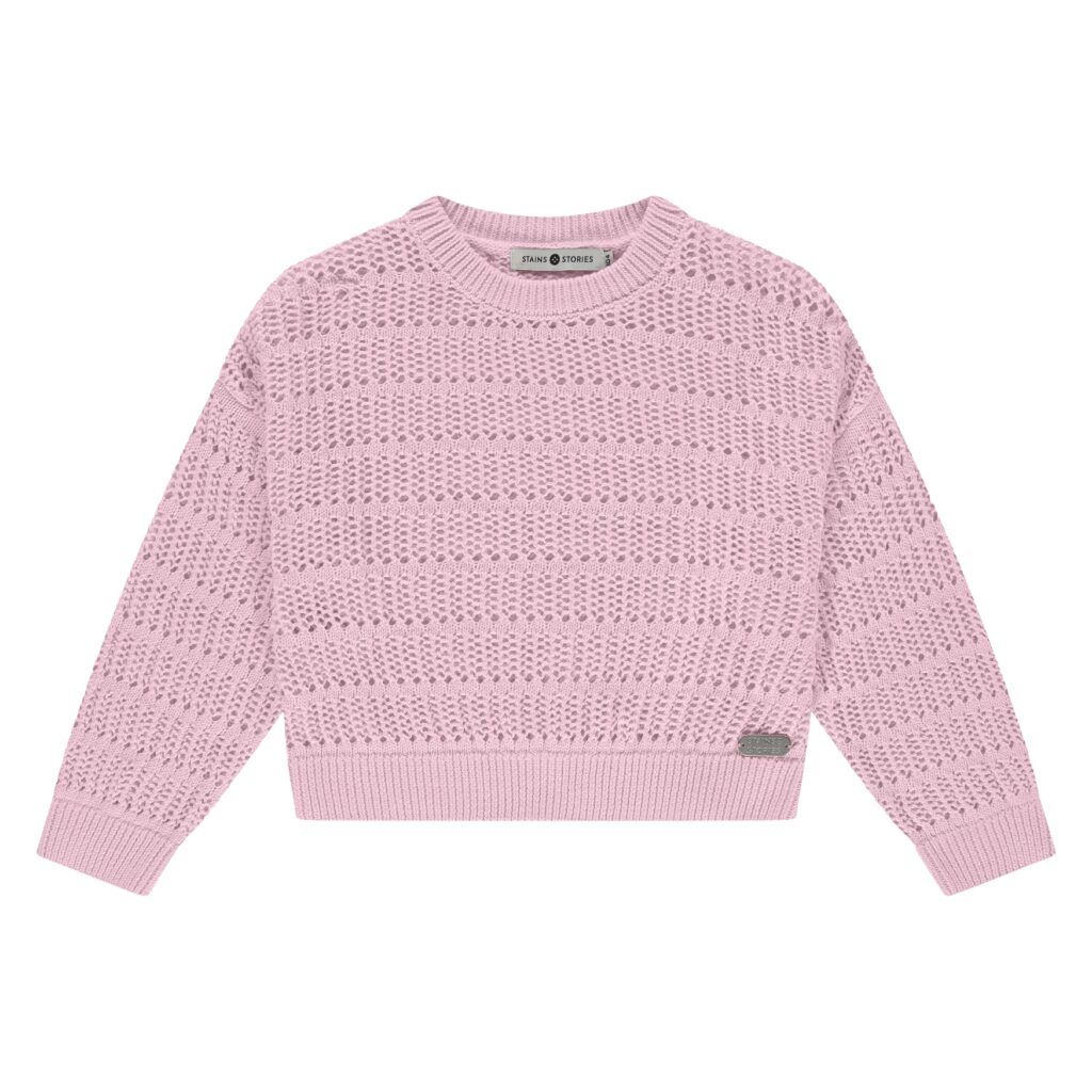 pull fille rose poudré