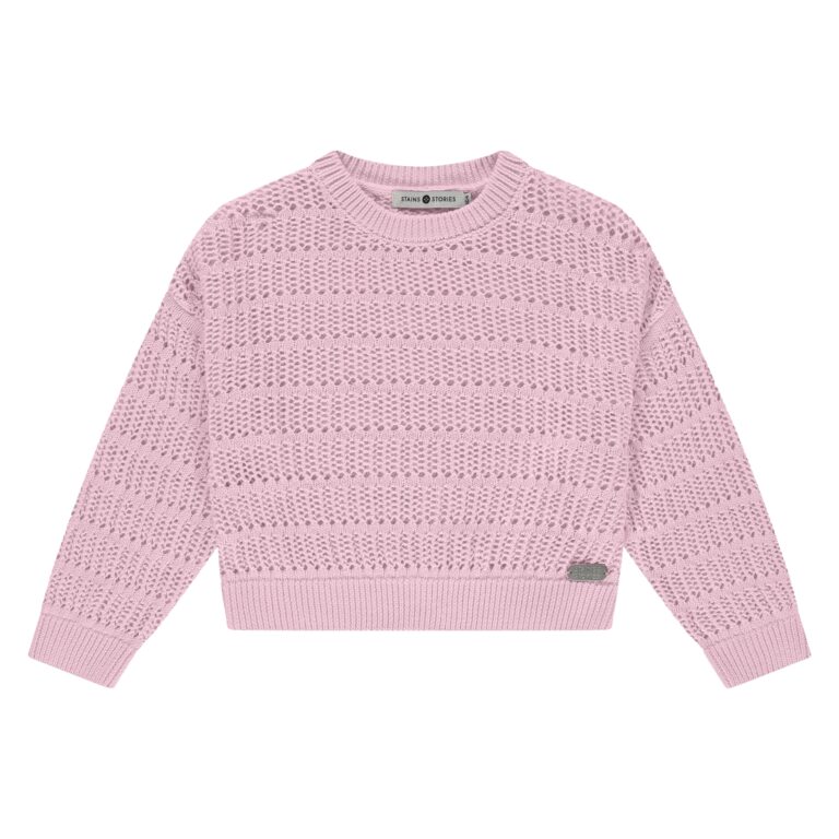 pull fille rose poudré