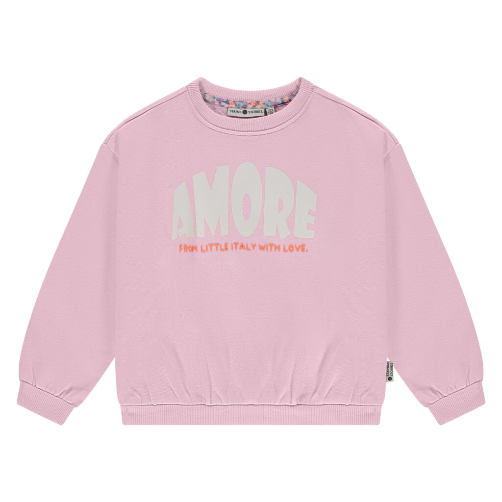 sweat fille rose poudré