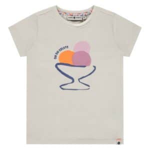 t shirt manches courtes fille ivoire