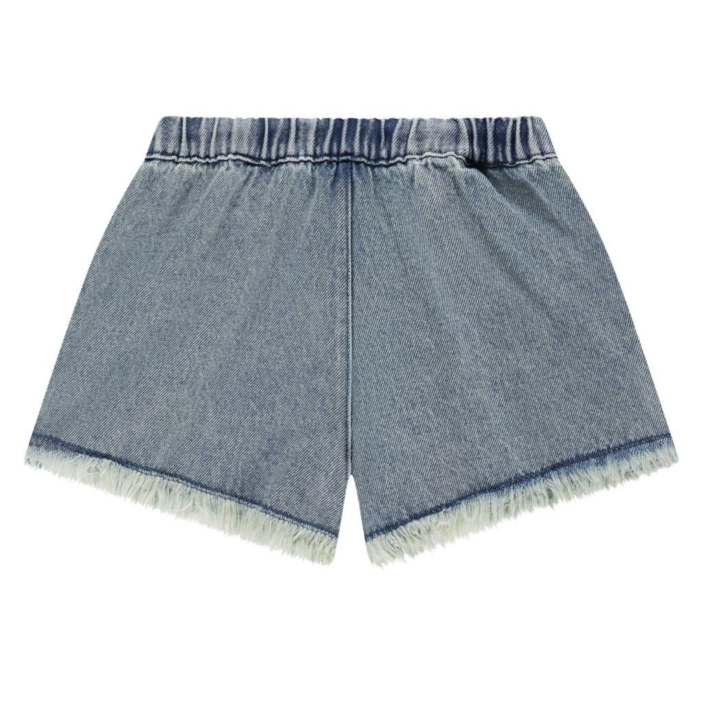 short en jean fille denim bleu clair