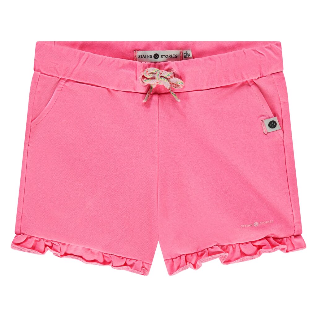 short de jogging fille rose fluo