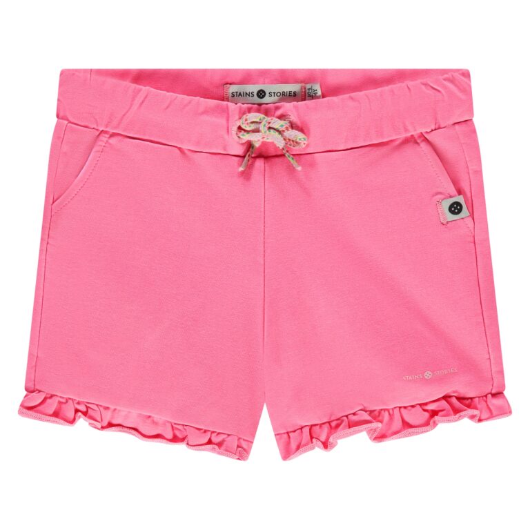 short de jogging fille rose fluo