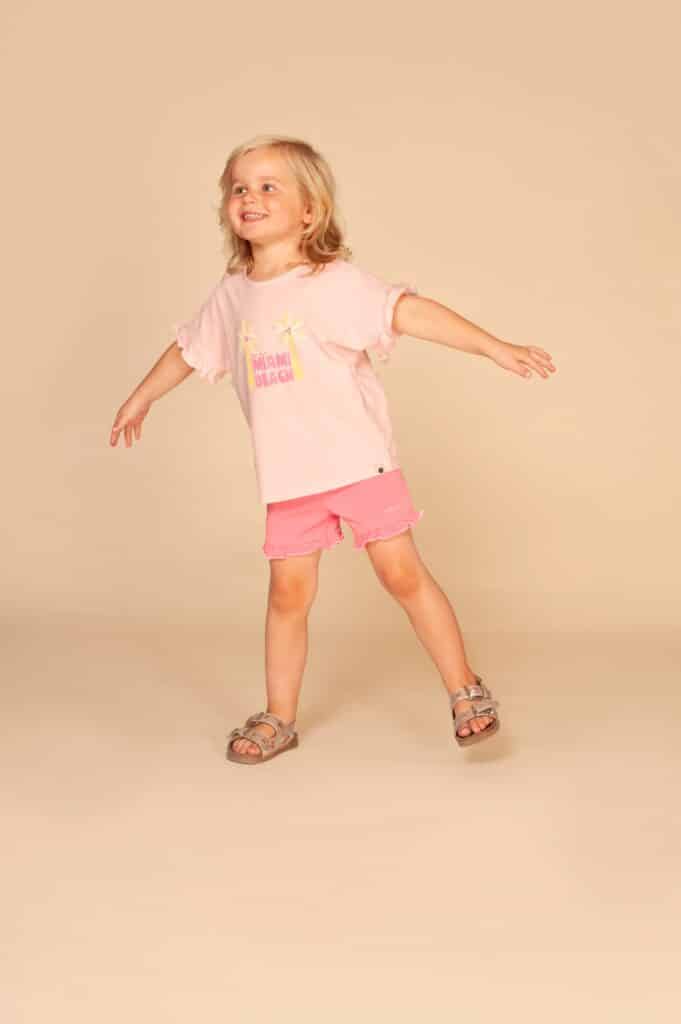 short de jogging fille rose fluo