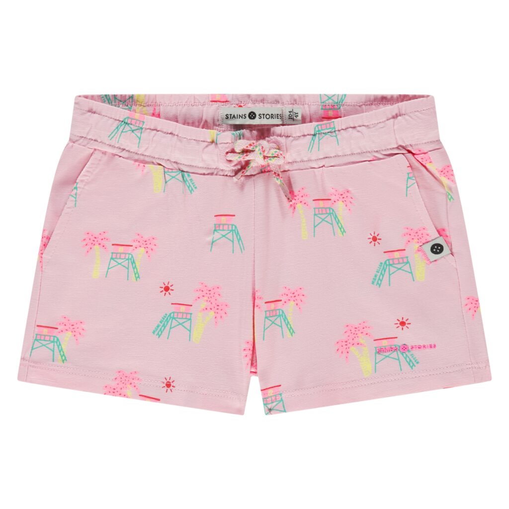 short fille rose poudré