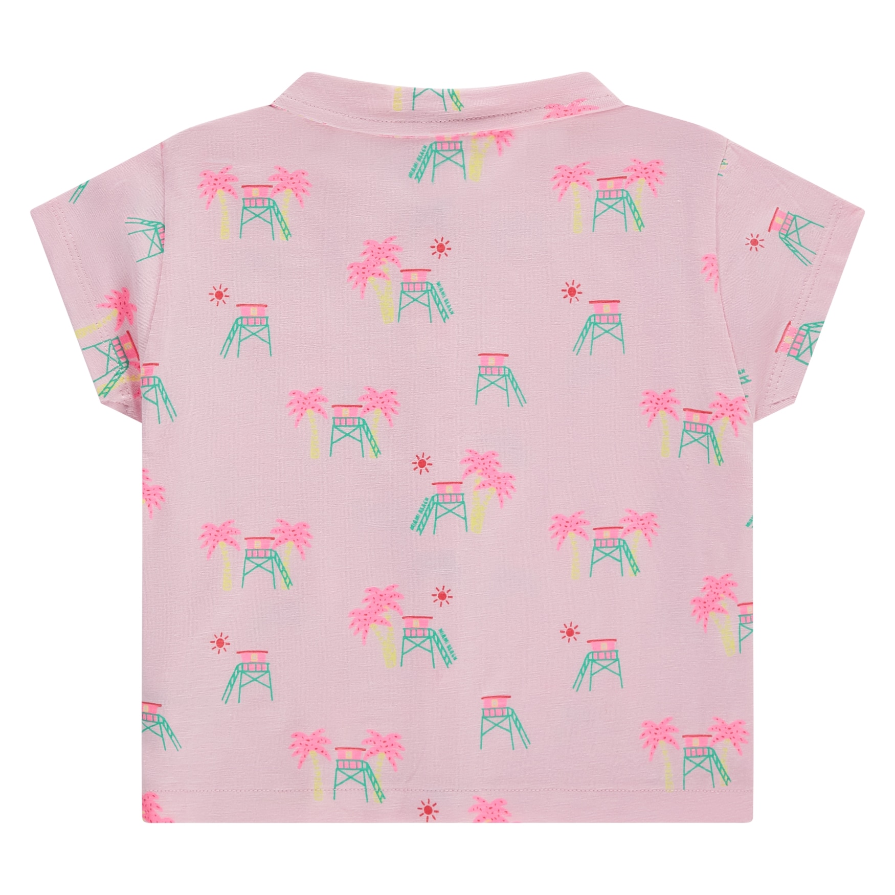blouse manches courtes fille rose poudré