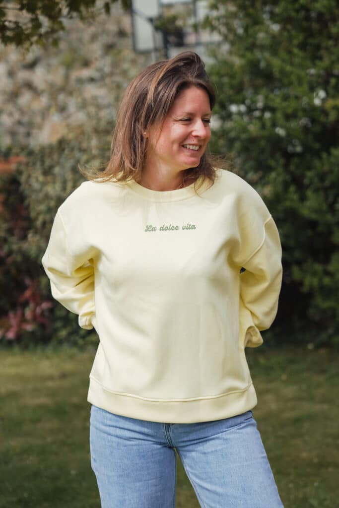 sweat "dolce vita" jaune