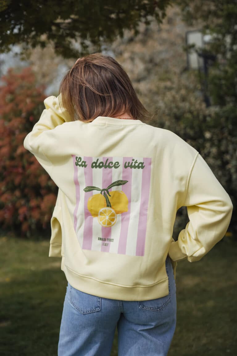 sweat "dolce vita" jaune