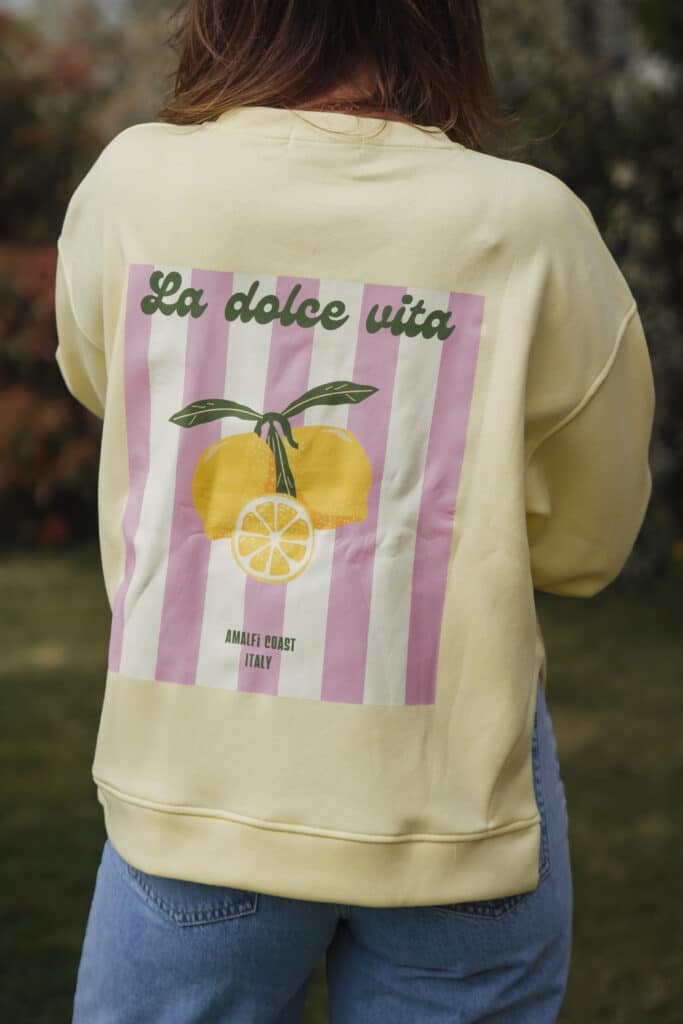 sweat "dolce vita" jaune