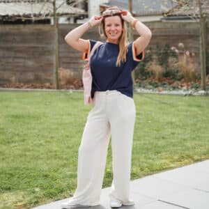 pantalon en lin beige