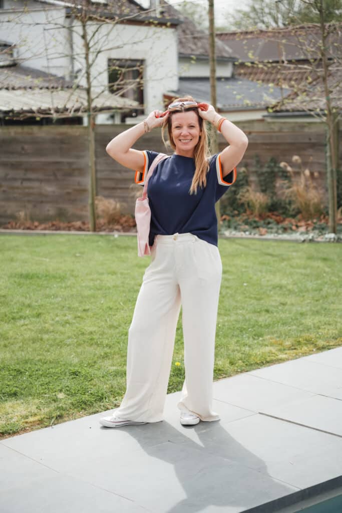 pantalon en lin beige