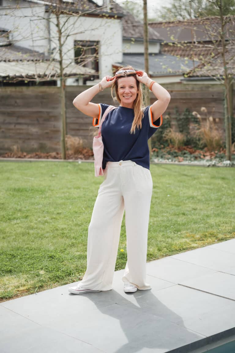 pantalon en lin beige