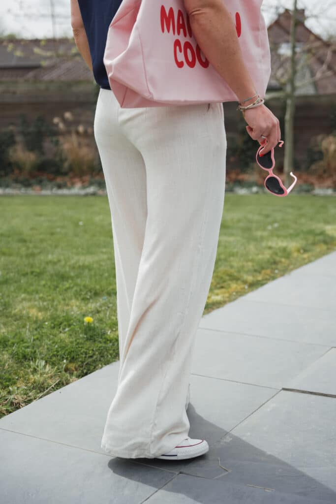 pantalon en lin beige