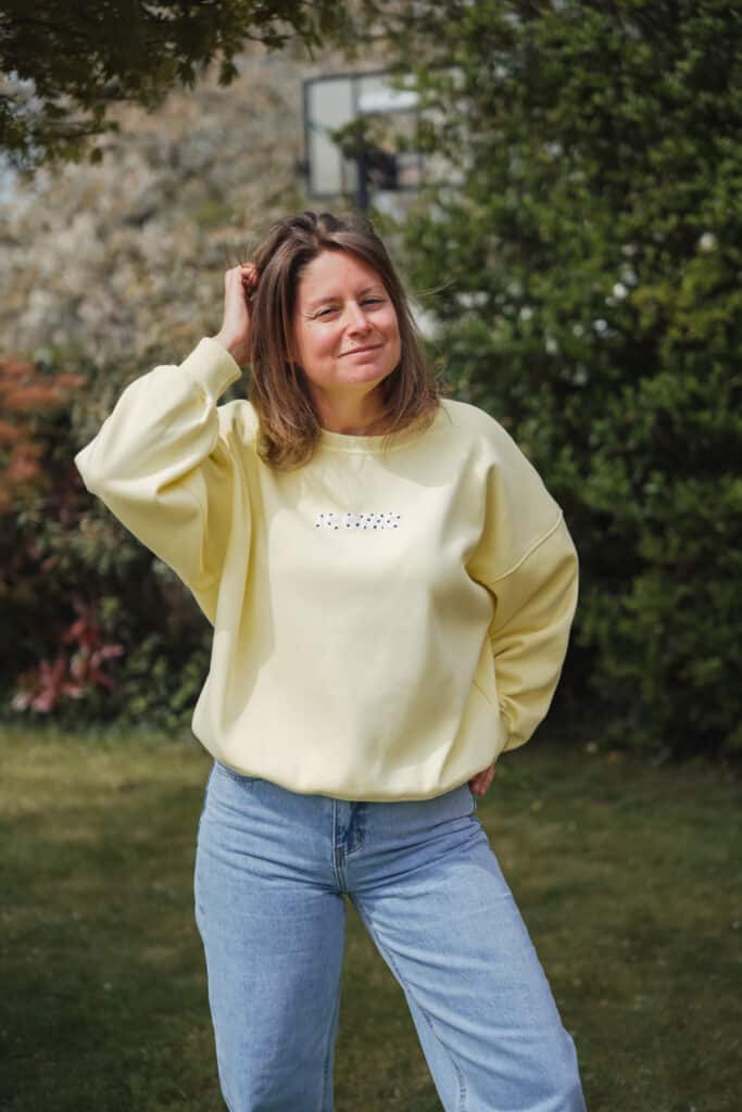 sweat iconic jaune à pois